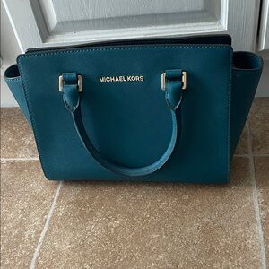 Michael Kors Teal Satchel Bag